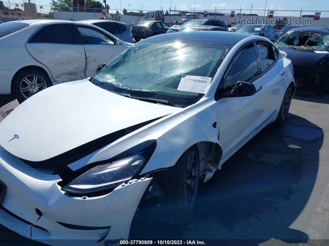 2021 Tesla Model 3 Standard Range Plus Rear-wheel Drive White vin: 5YJ3E1EA4MF031569