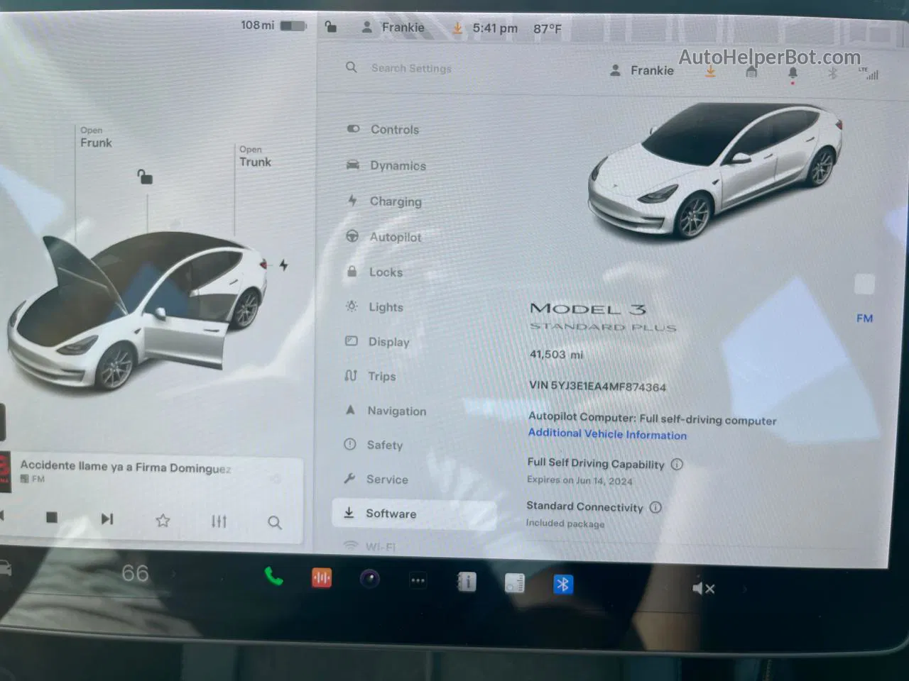 2021 Tesla Model 3  White vin: 5YJ3E1EA4MF874364