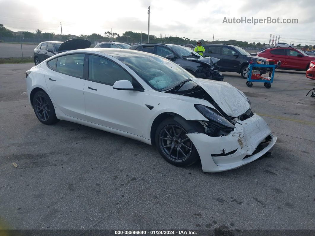 2021 Tesla Model 3 Standard Range Plus Rear-wheel Drive White vin: 5YJ3E1EA4MF914796