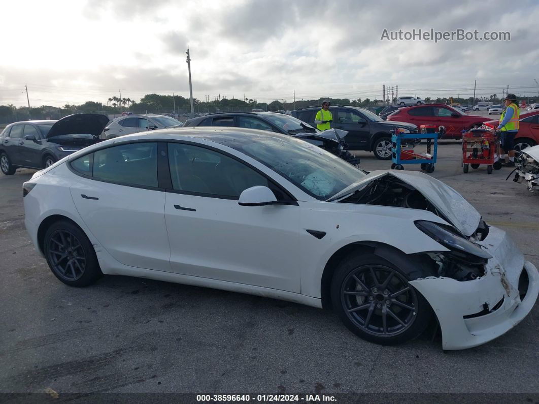 2021 Tesla Model 3 Standard Range Plus Rear-wheel Drive White vin: 5YJ3E1EA4MF914796