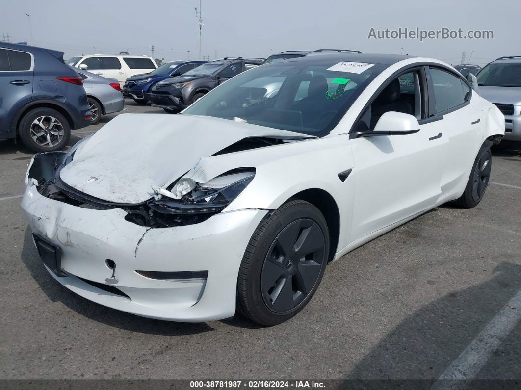 2021 Tesla Model 3 Standard Range Plus Rear-wheel Drive White vin: 5YJ3E1EA4MF977140