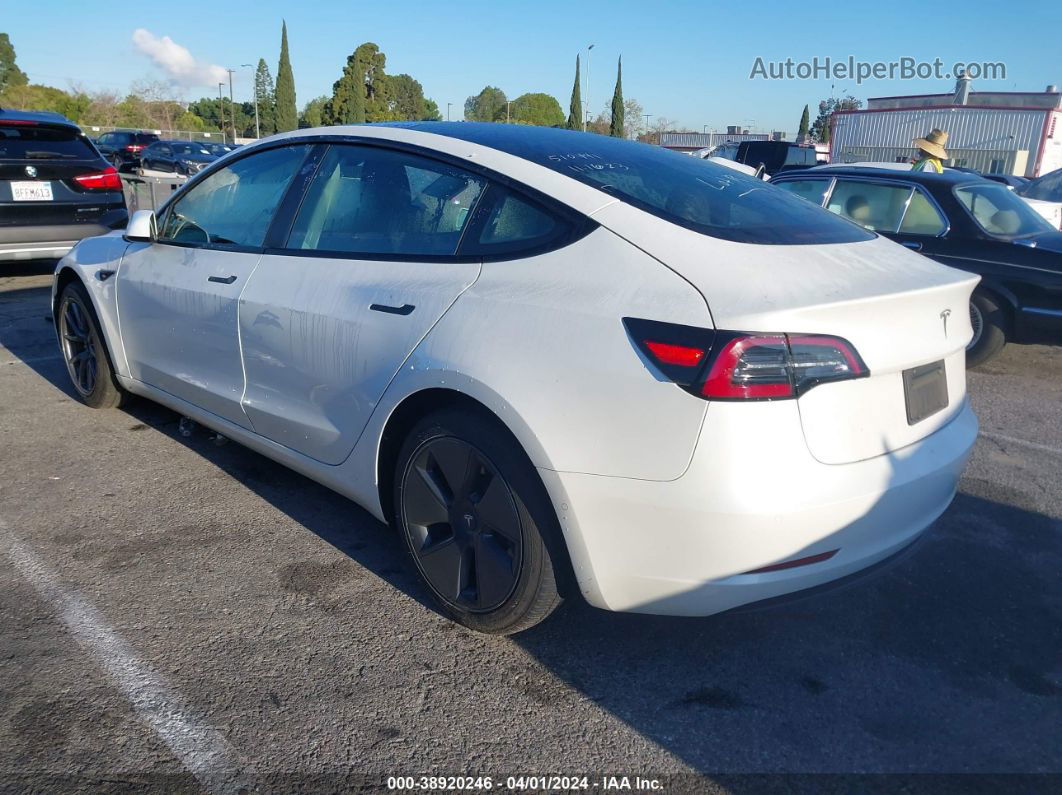 2021 Tesla Model 3 Standard Range Plus Rear-wheel Drive White vin: 5YJ3E1EA4MF992530