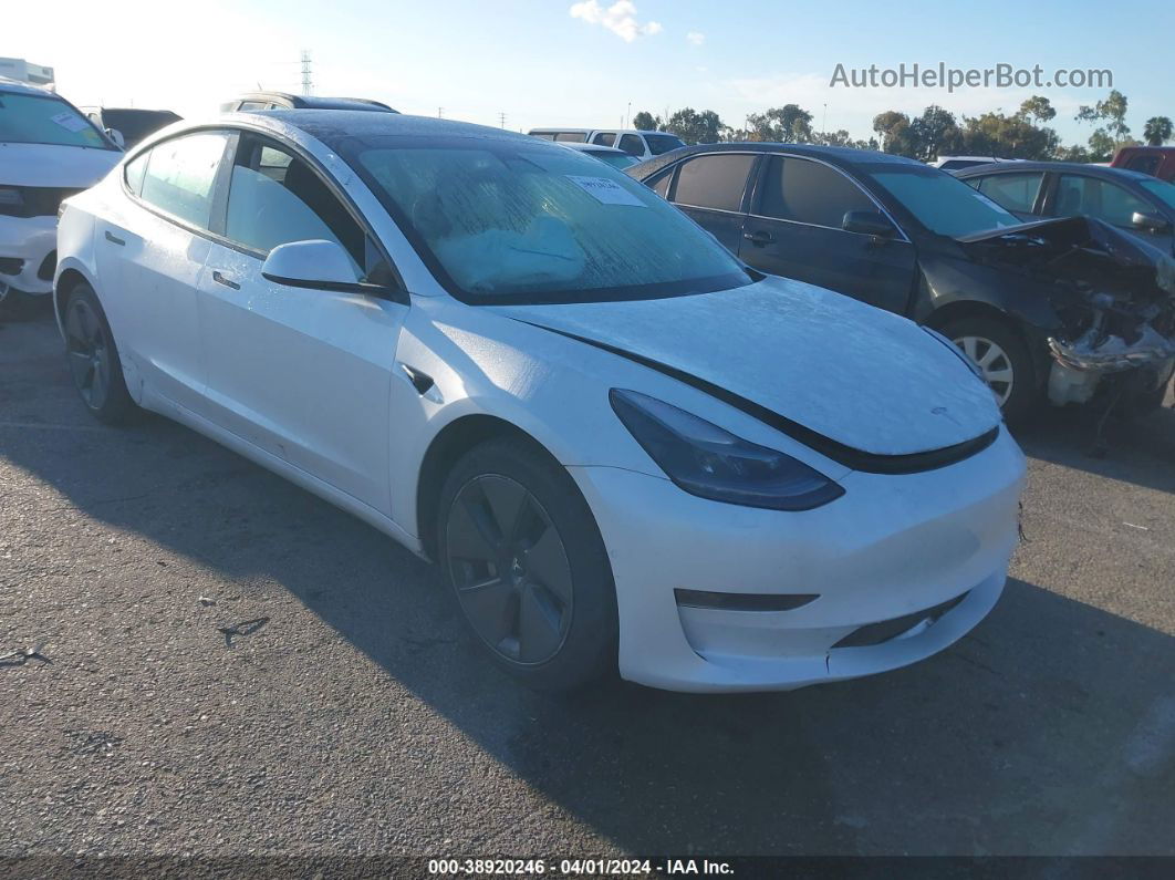 2021 Tesla Model 3 Standard Range Plus Rear-wheel Drive White vin: 5YJ3E1EA4MF992530