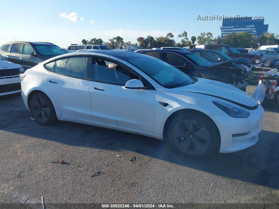 2021 Tesla Model 3 Standard Range Plus Rear-wheel Drive White vin: 5YJ3E1EA4MF992530