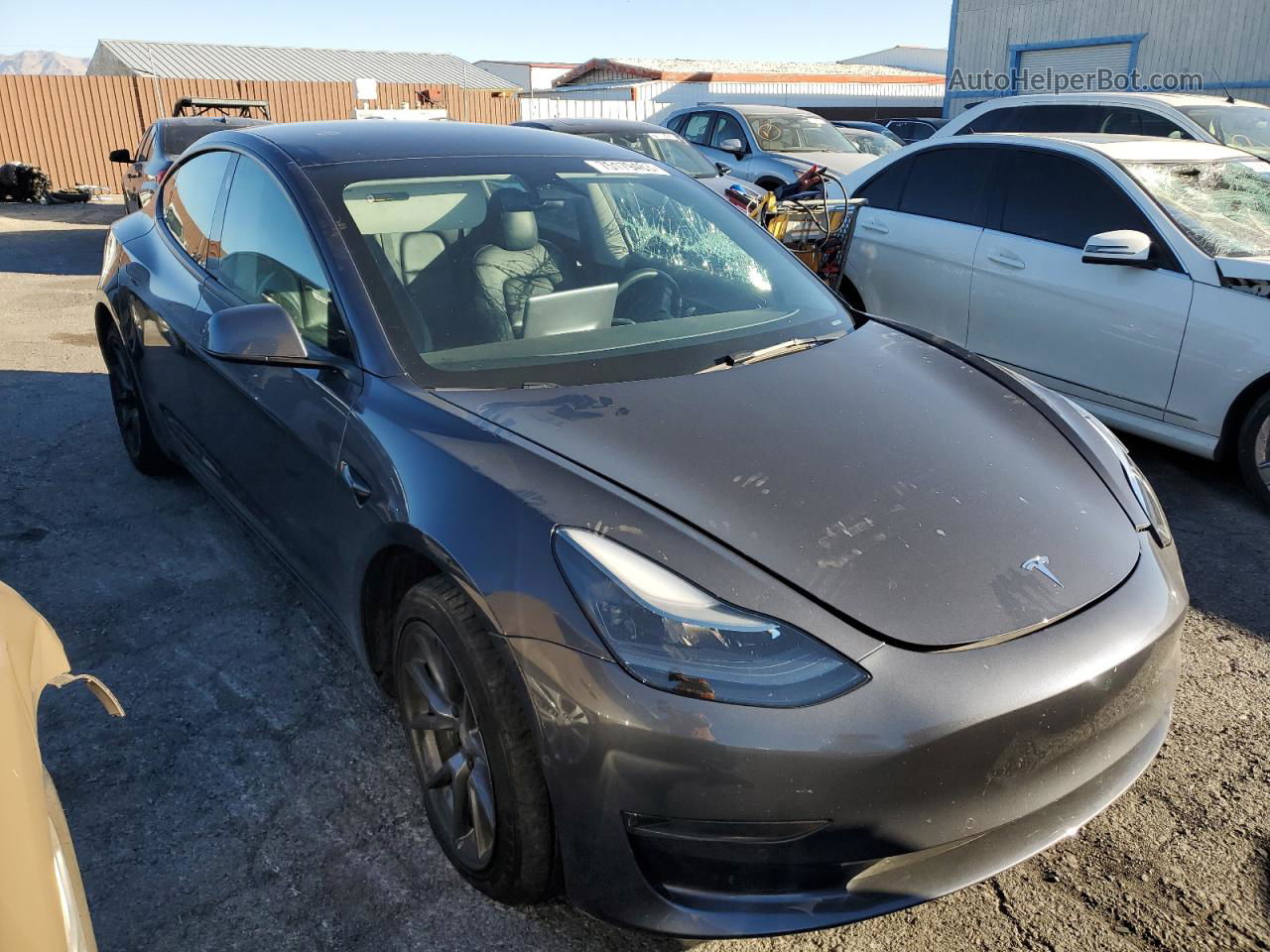 2022 Tesla Model 3  Gray vin: 5YJ3E1EA4NF210793