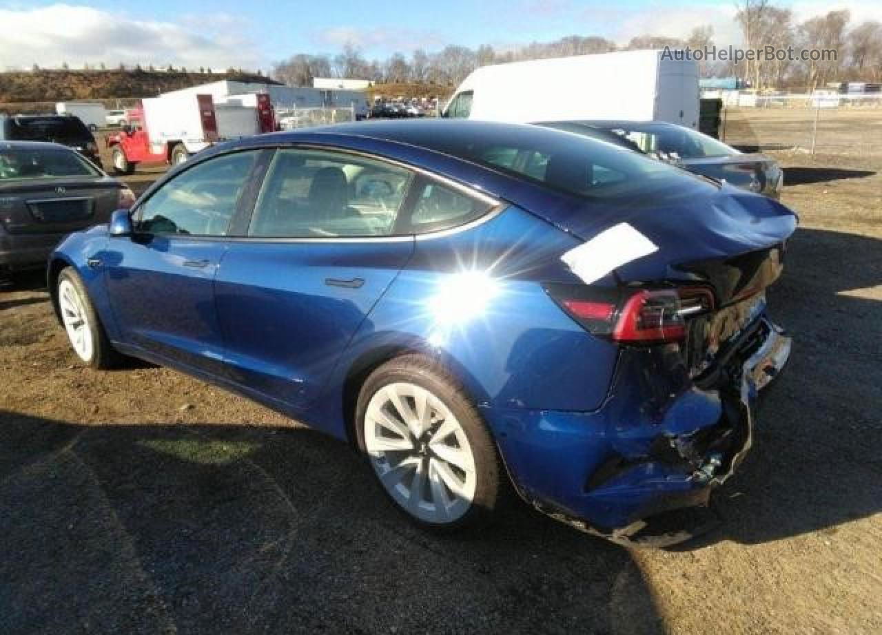 2022 Tesla Model 3 Blue vin: 5YJ3E1EA4NF304513