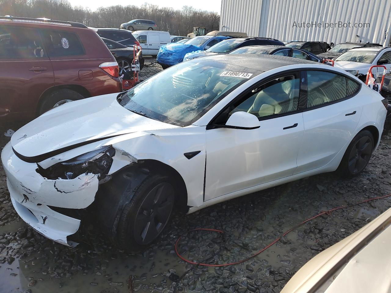 2022 Tesla Model 3  Белый vin: 5YJ3E1EA4NF333137