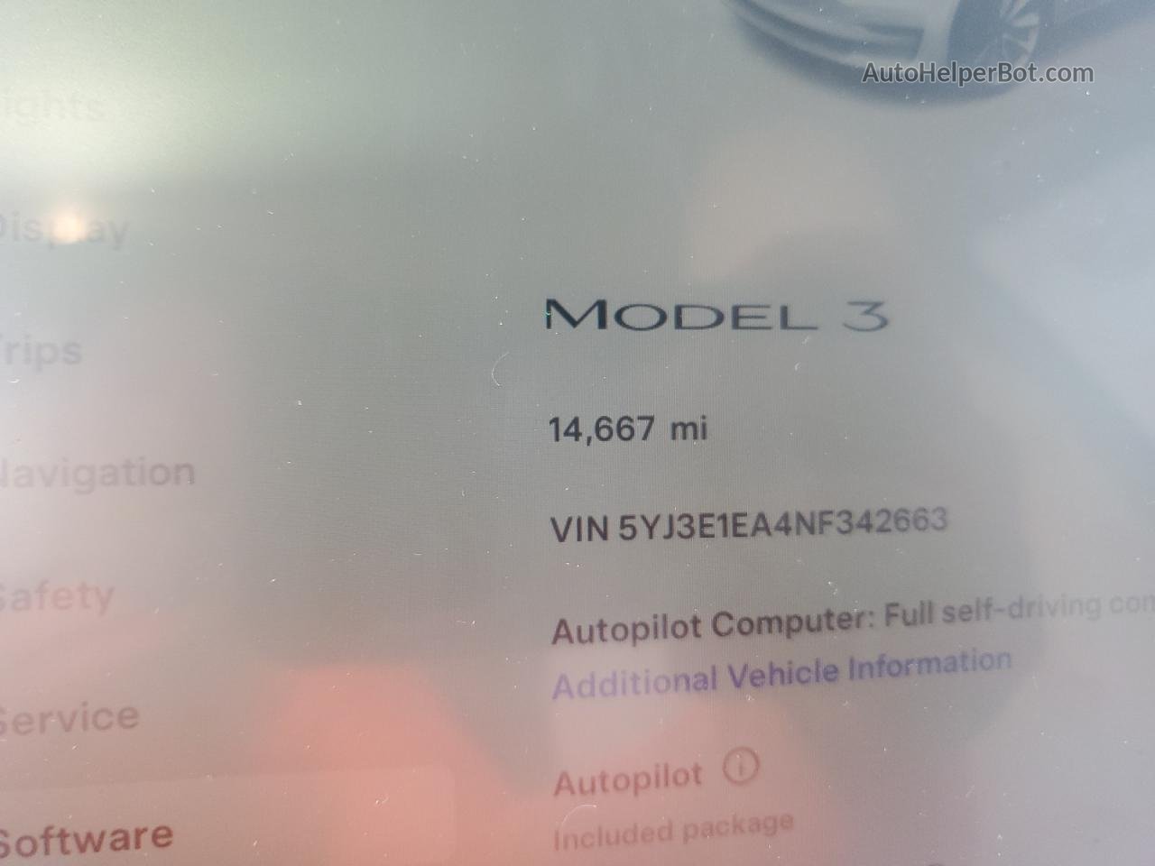 2022 Tesla Model 3  White vin: 5YJ3E1EA4NF342663