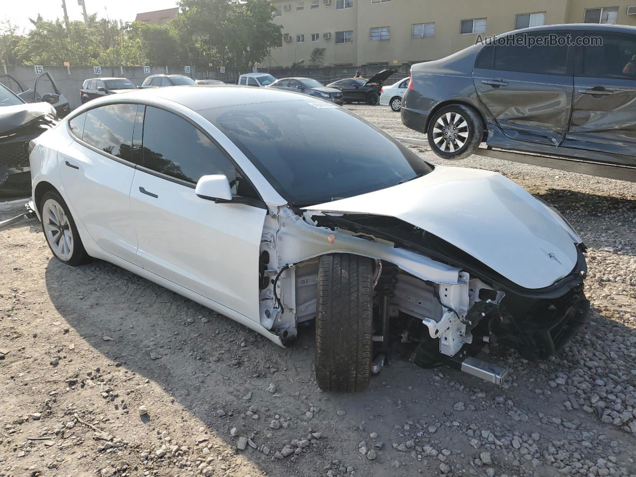 2022 Tesla Model 3  White vin: 5YJ3E1EA4NF342663