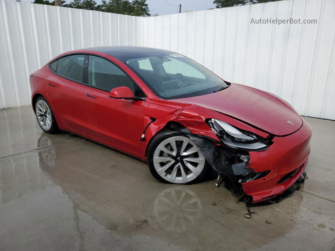 2022 Tesla Model 3  Red vin: 5YJ3E1EA4NF370771