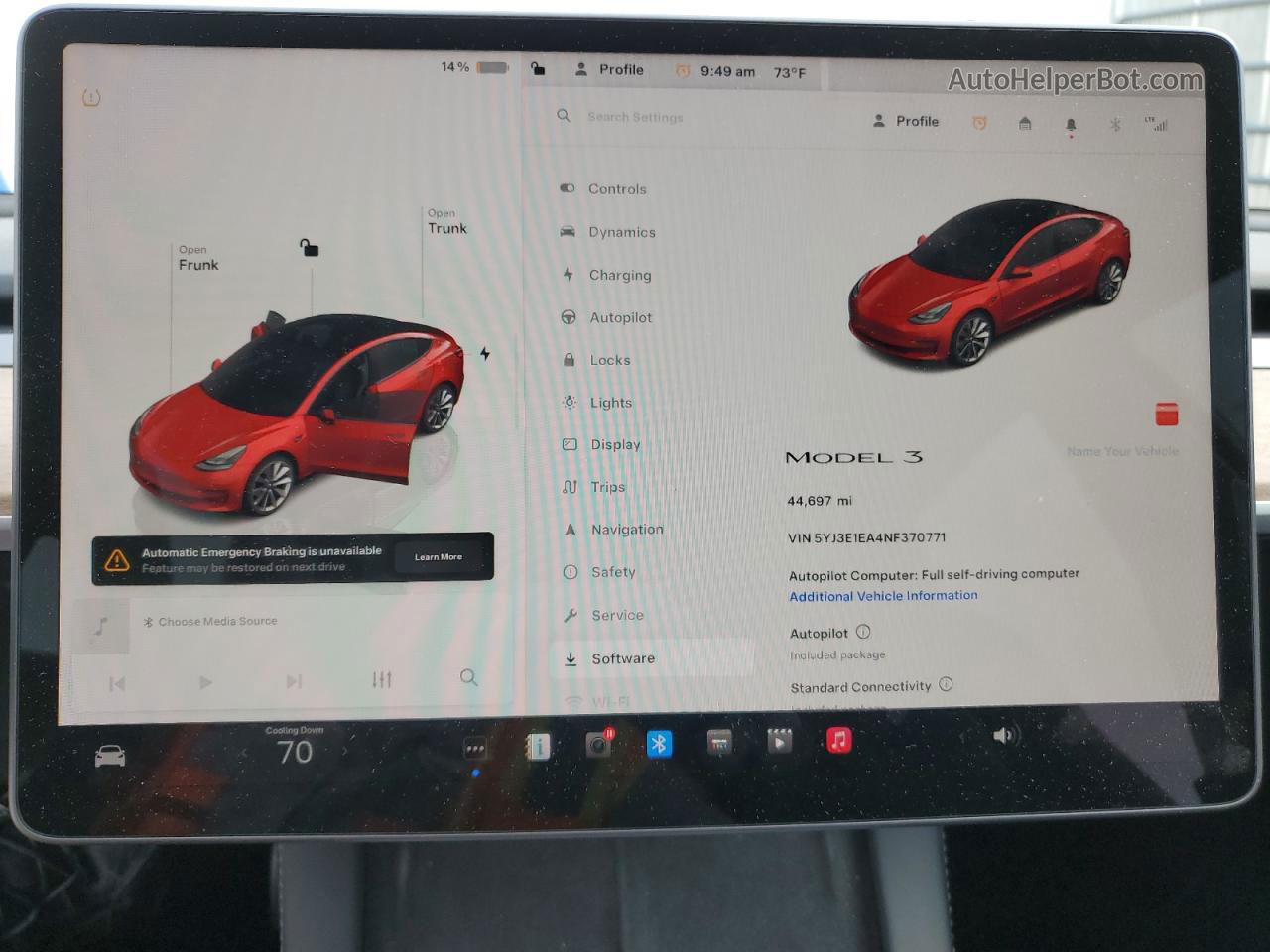 2022 Tesla Model 3  Red vin: 5YJ3E1EA4NF370771