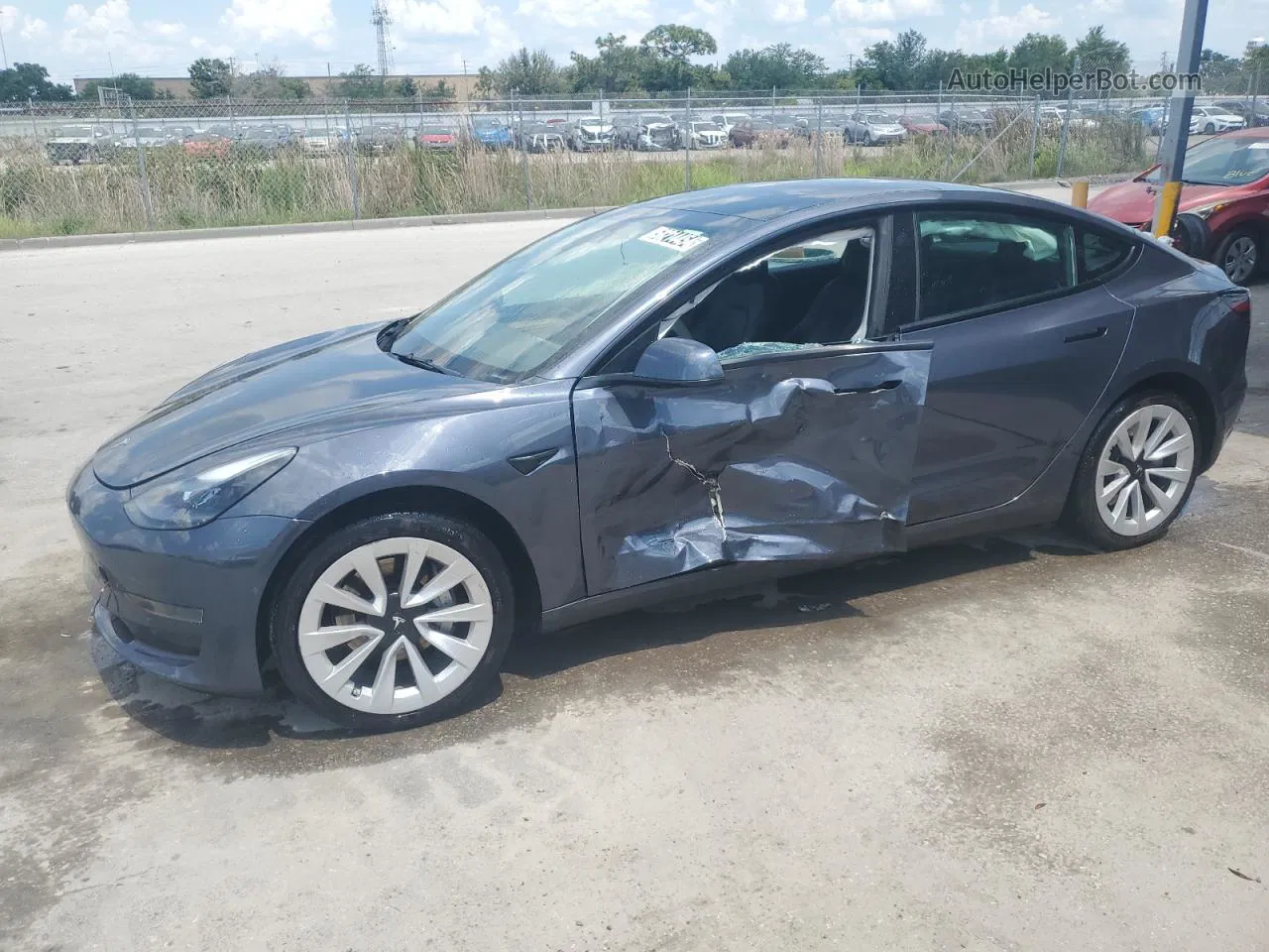 2022 Tesla Model 3  Gray vin: 5YJ3E1EA4NF371225