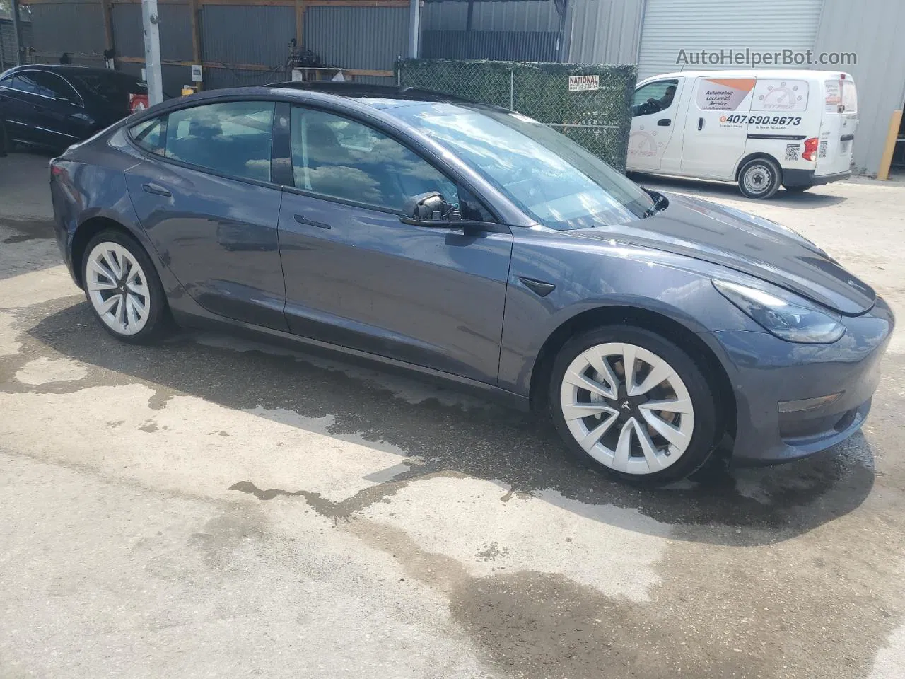 2022 Tesla Model 3  Gray vin: 5YJ3E1EA4NF371225