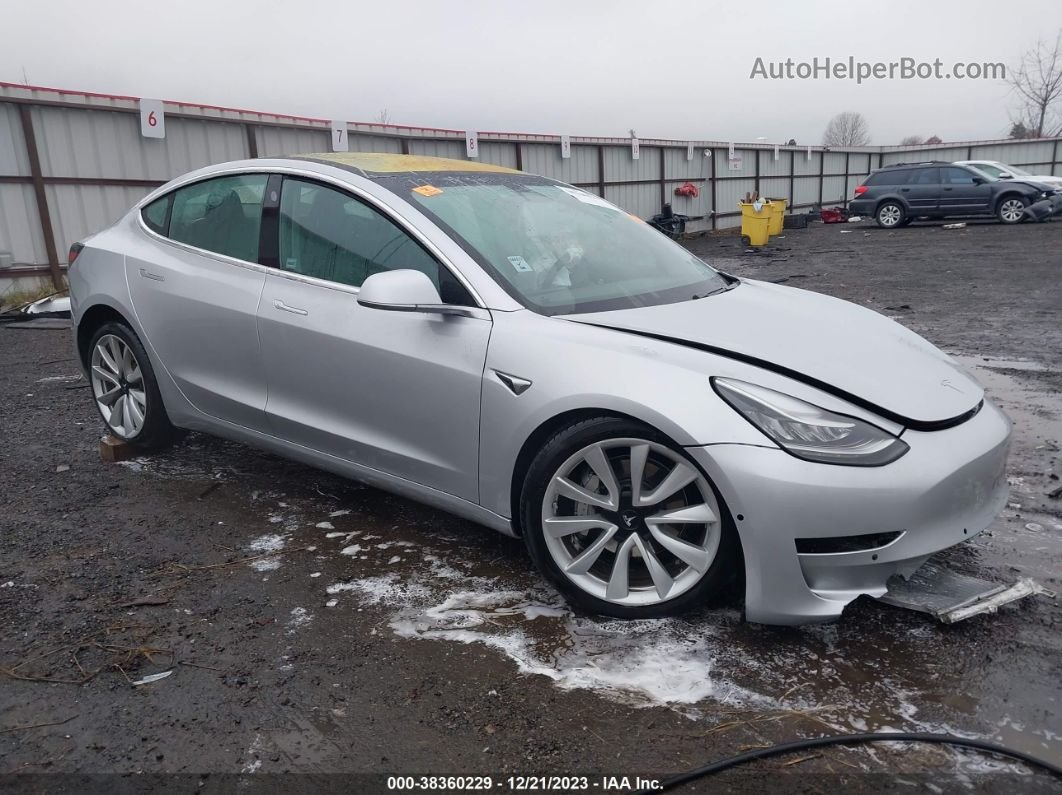 2018 Tesla Model 3 Long Range/mid Range Silver vin: 5YJ3E1EA5JF015344