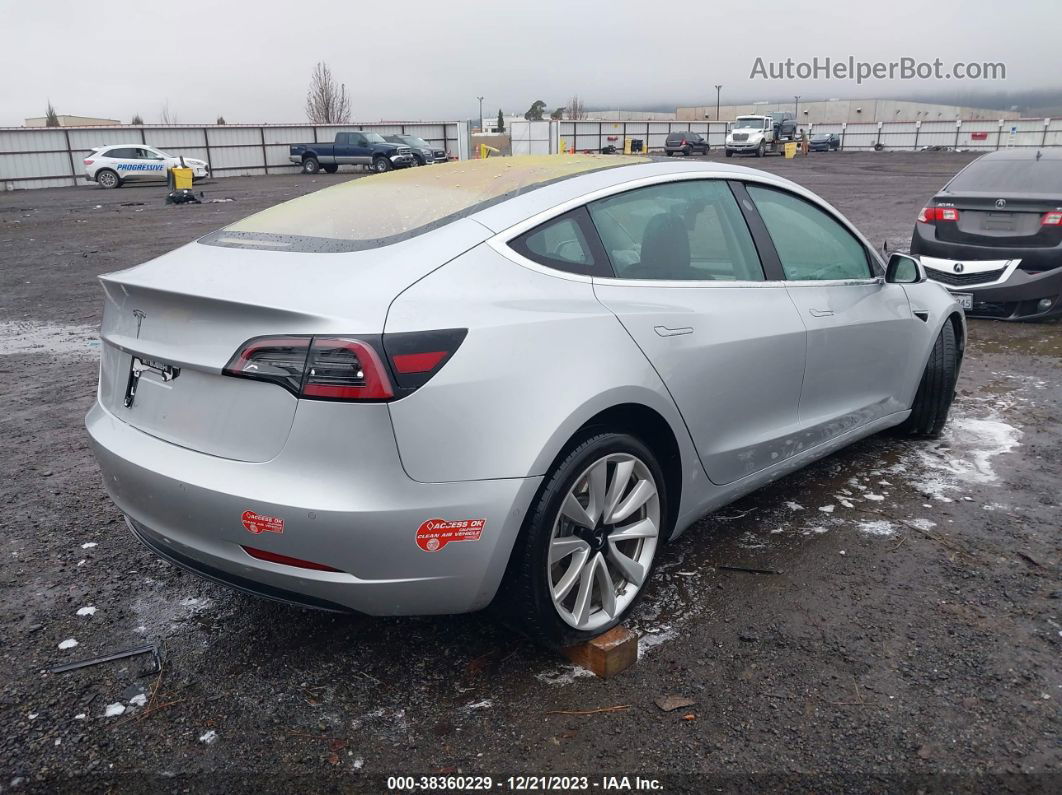 2018 Tesla Model 3 Long Range/mid Range Silver vin: 5YJ3E1EA5JF015344