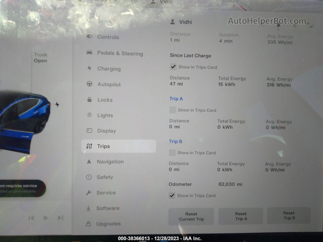 2018 Tesla Model 3   Синий vin: 5YJ3E1EA5JF032564