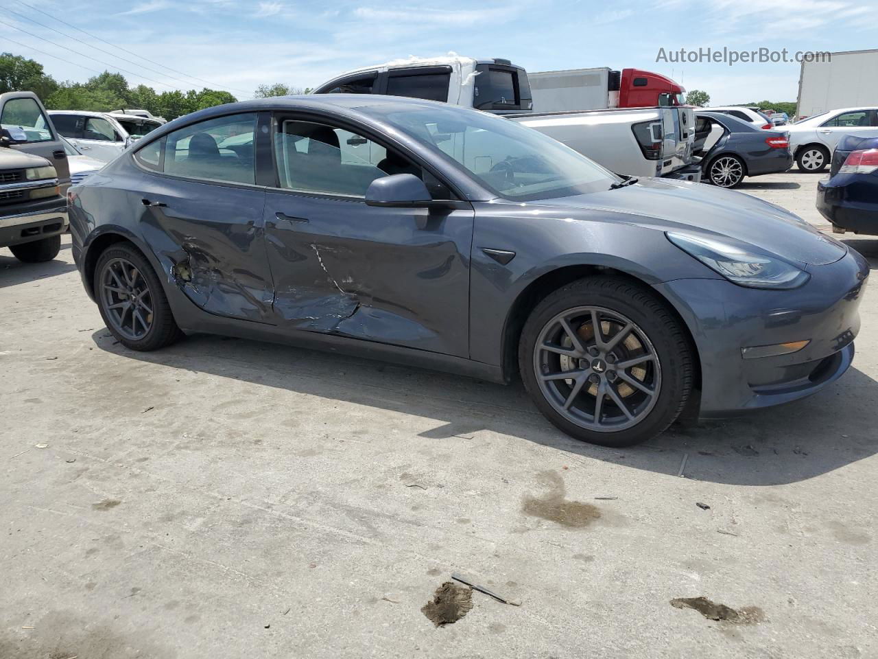 2018 Tesla Model 3  Gray vin: 5YJ3E1EA5JF049378