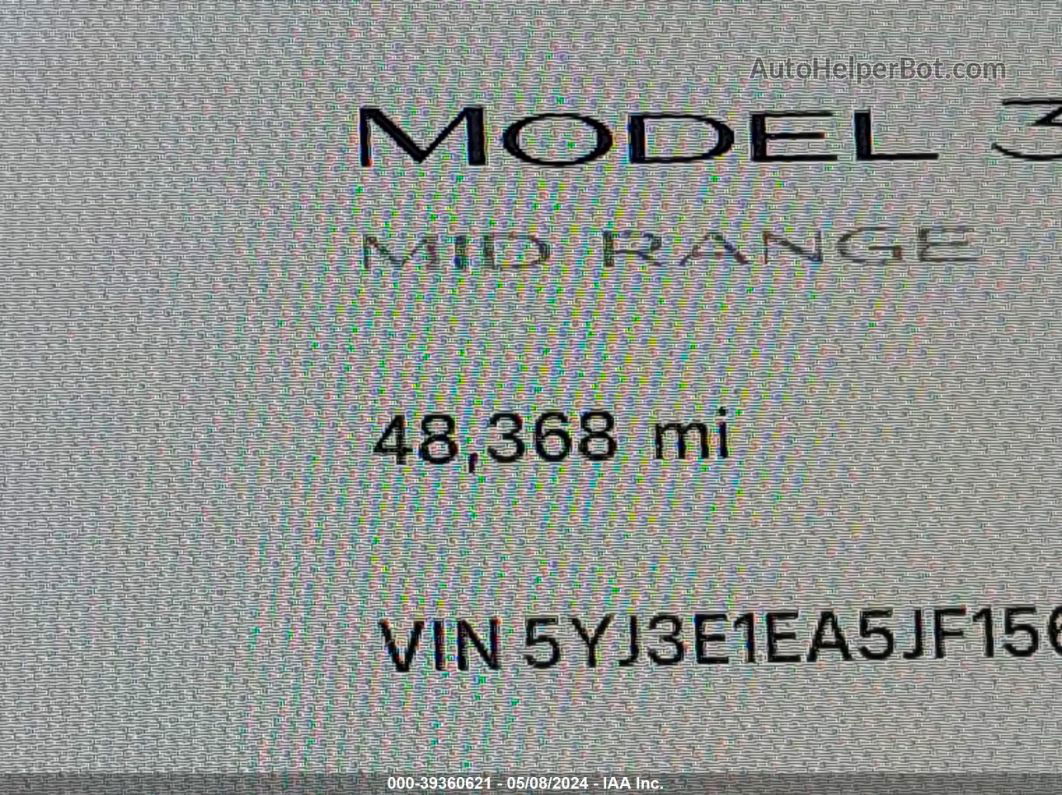 2018 Tesla Model 3 Long Range/mid Range Black vin: 5YJ3E1EA5JF156804