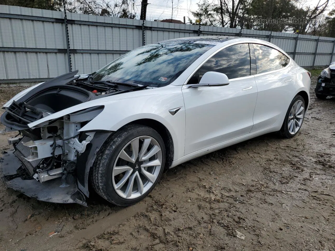 2019 Tesla Model 3  White vin: 5YJ3E1EA5KF301387