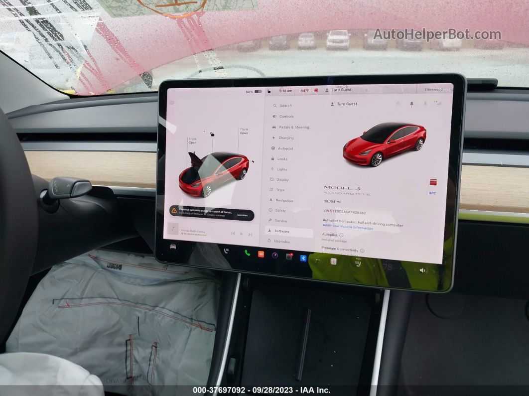 2019 Tesla Model 3 Range Red vin: 5YJ3E1EA5KF428382