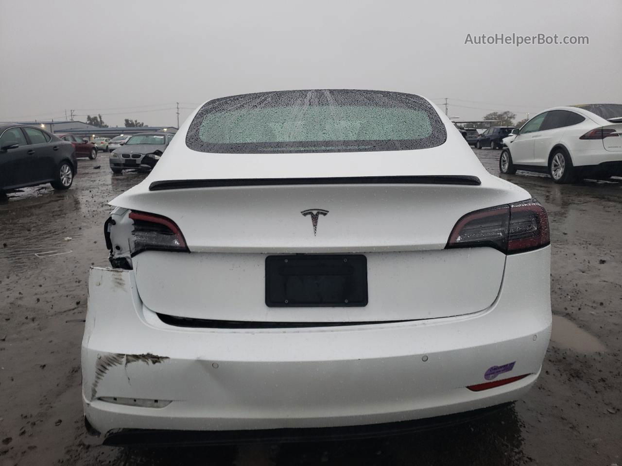 2019 Tesla Model 3  White vin: 5YJ3E1EA5KF486623