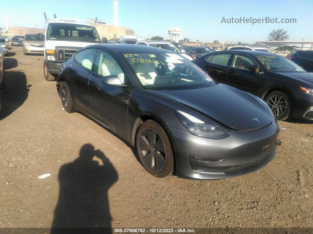 2021 Tesla Model 3 Standard Range Plus Rear-wheel Drive Gray vin: 5YJ3E1EA5MF019009