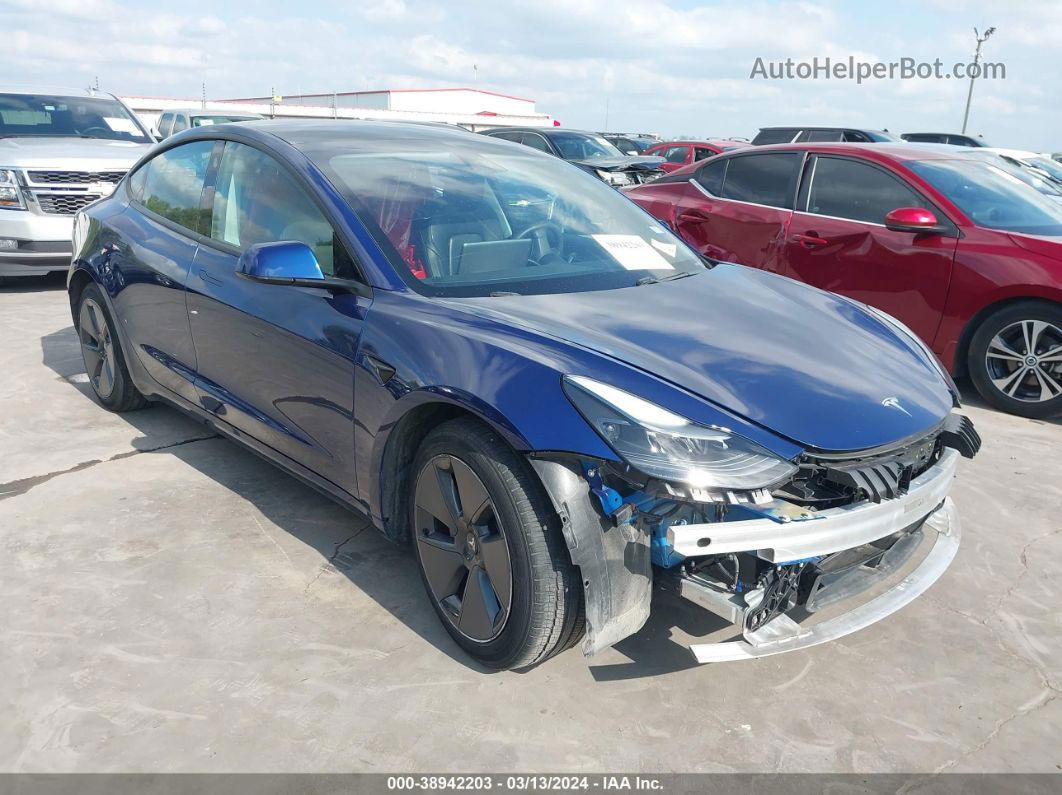 2021 Tesla Model 3 Standard Range Plus Rear-wheel Drive Синий vin: 5YJ3E1EA5MF023478