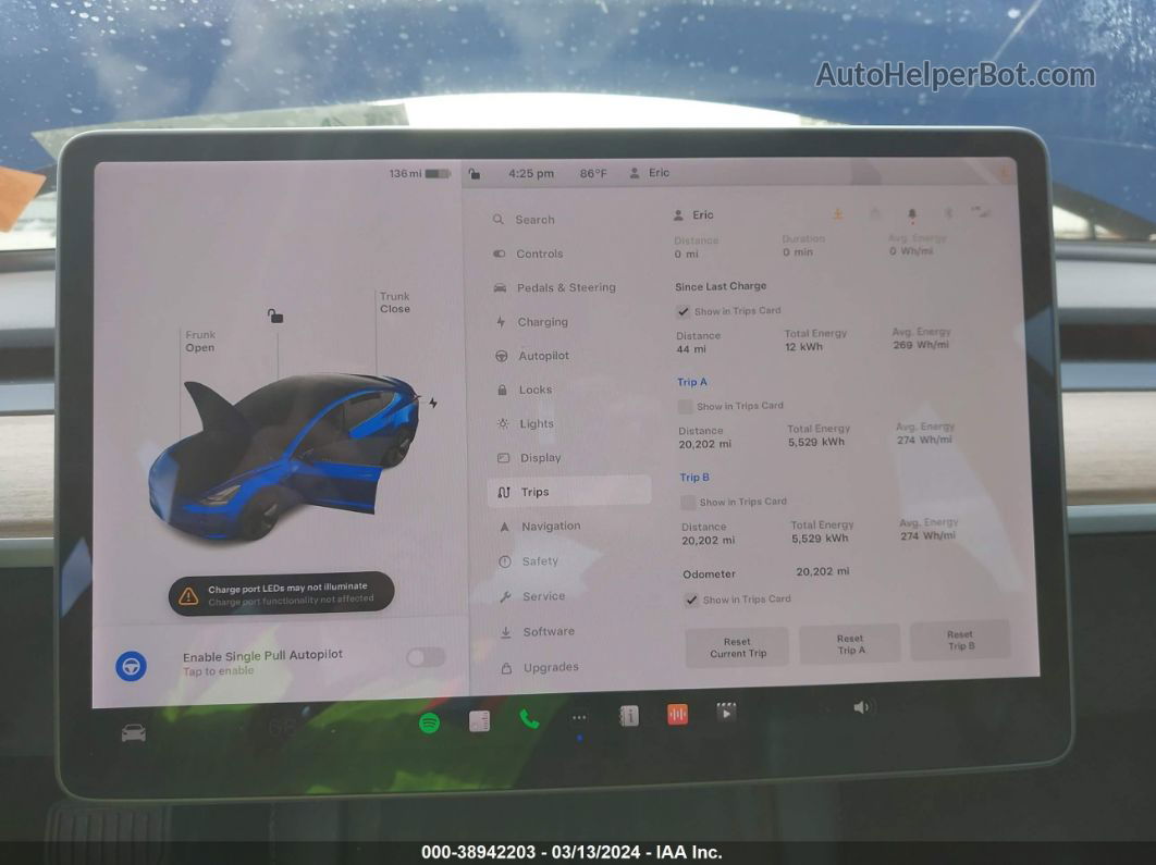 2021 Tesla Model 3 Standard Range Plus Rear-wheel Drive Синий vin: 5YJ3E1EA5MF023478