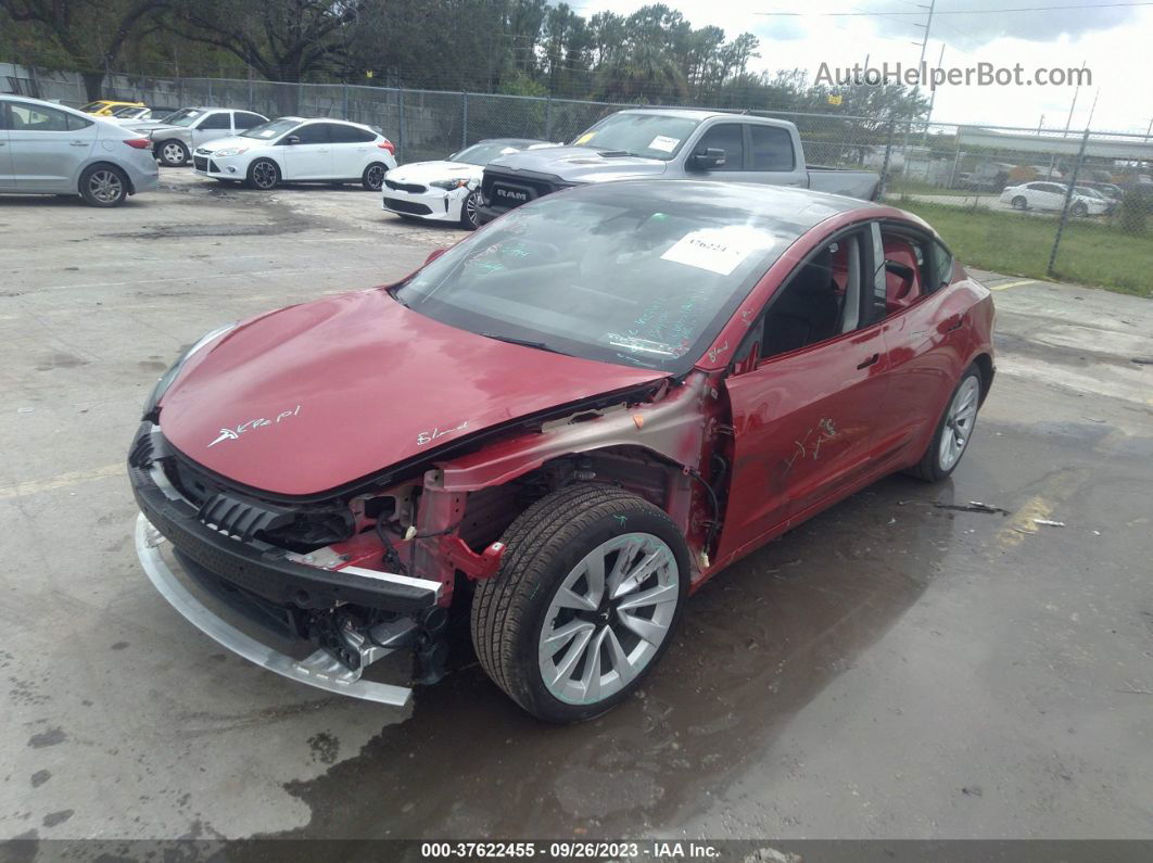 2021 Tesla Model 3 Standard Range Plus Red vin: 5YJ3E1EA5MF095927