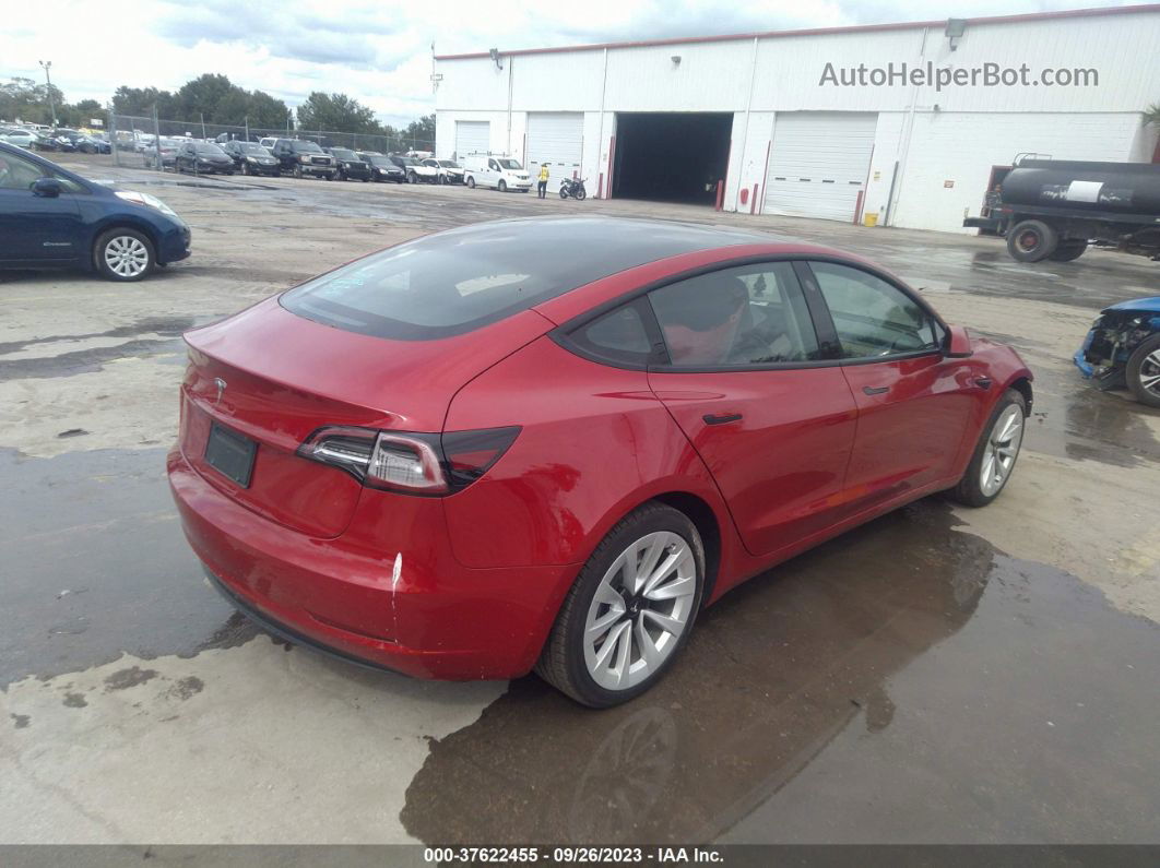 2021 Tesla Model 3 Standard Range Plus Red vin: 5YJ3E1EA5MF095927