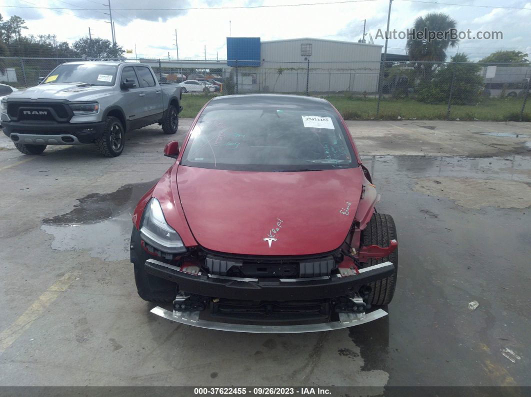 2021 Tesla Model 3 Standard Range Plus Red vin: 5YJ3E1EA5MF095927