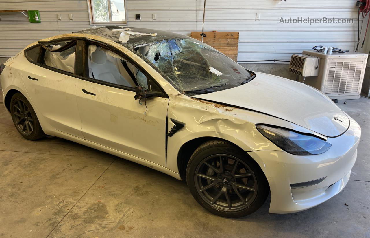 2021 Tesla Model 3  White vin: 5YJ3E1EA5MF917321