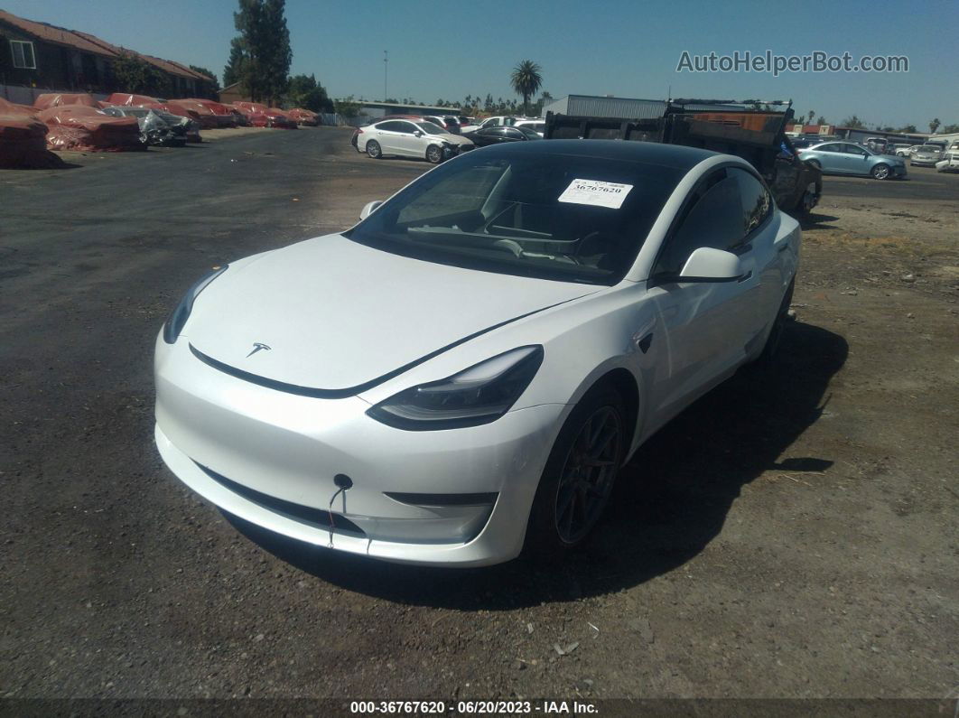 2021 Tesla Model 3 Standard Range Plus Rear-wheel Drive White vin: 5YJ3E1EA5MF922812