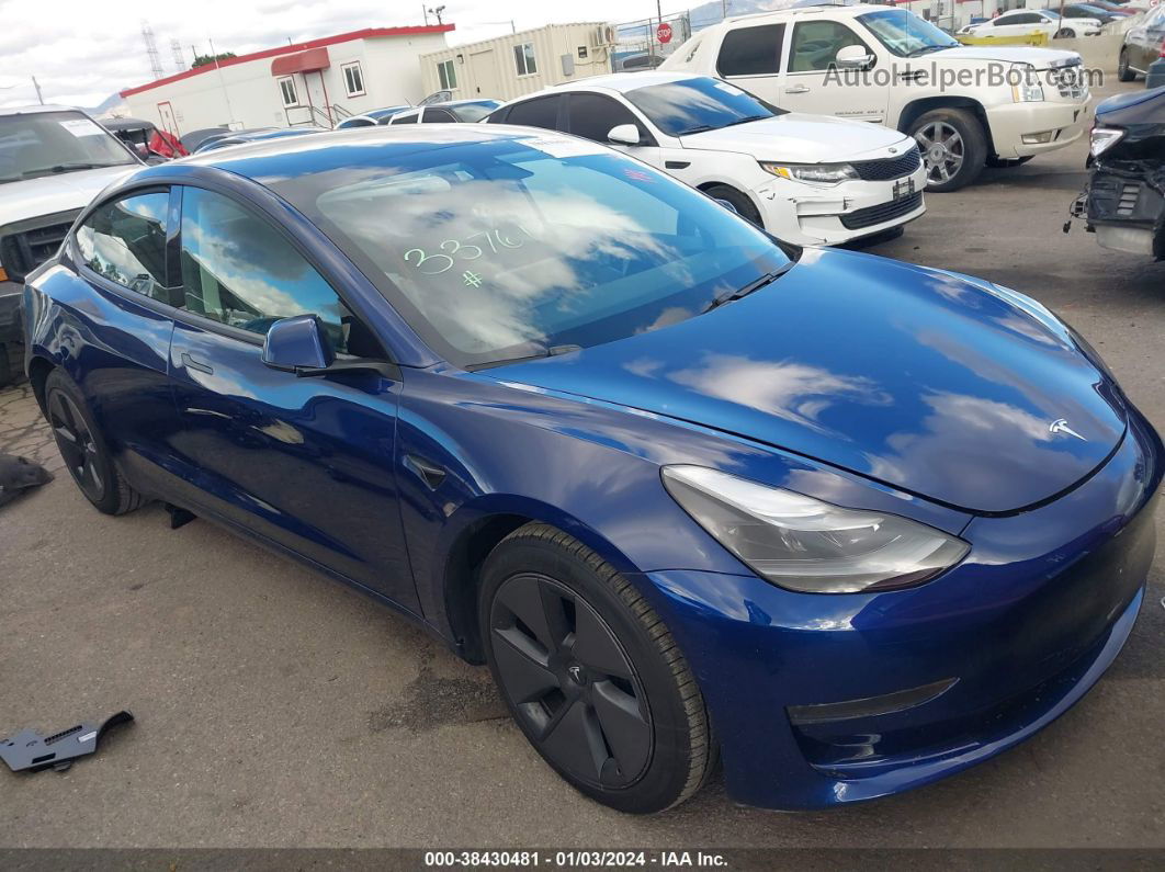 2021 Tesla Model 3 Standard Range Plus Rear-wheel Drive Blue vin: 5YJ3E1EA5MF939433