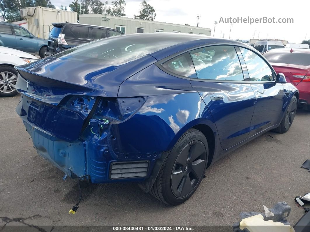 2021 Tesla Model 3 Standard Range Plus Rear-wheel Drive Синий vin: 5YJ3E1EA5MF939433
