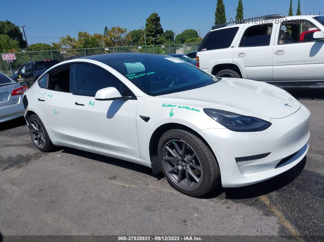 2021 Tesla Model 3 Standard Range Plus Rear-wheel Drive White vin: 5YJ3E1EA5MF940369