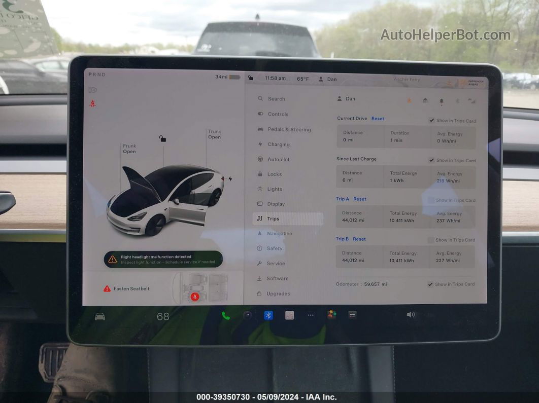 2021 Tesla Model 3 Standard Range Plus Rear-wheel Drive Белый vin: 5YJ3E1EA5MF987160