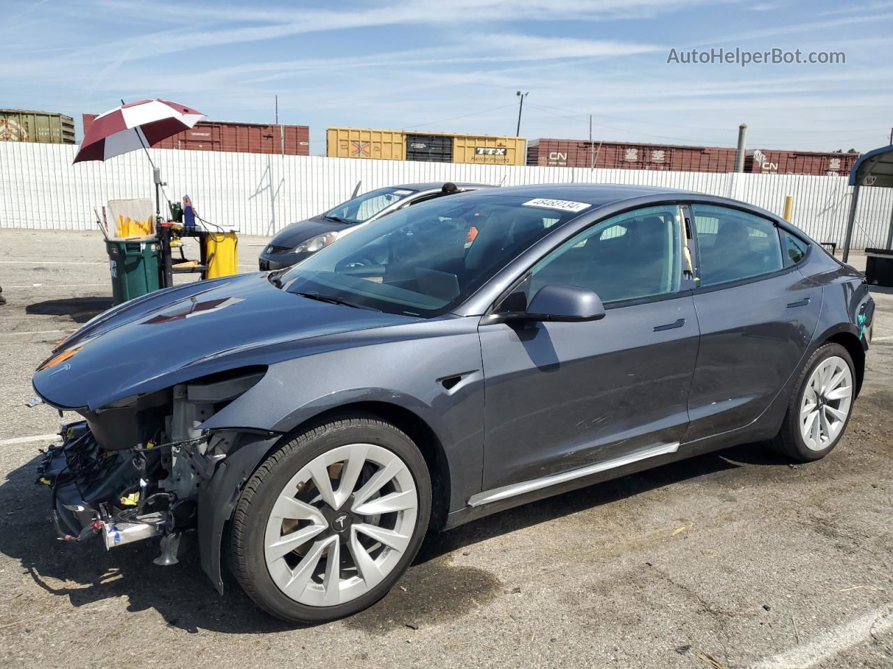 2022 Tesla Model 3  Gray vin: 5YJ3E1EA5NF203786