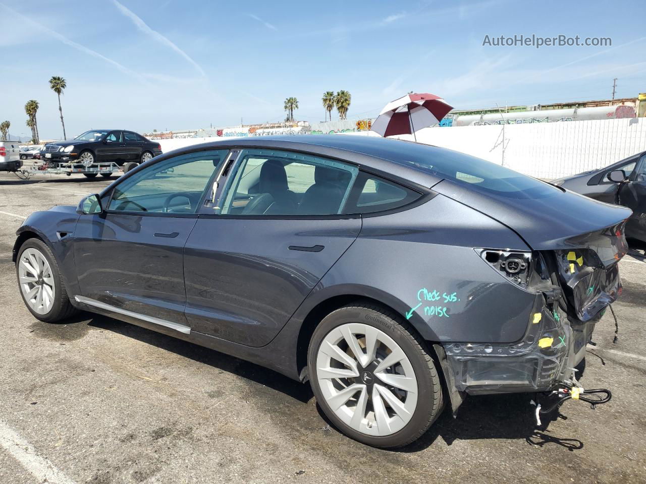 2022 Tesla Model 3  Gray vin: 5YJ3E1EA5NF203786