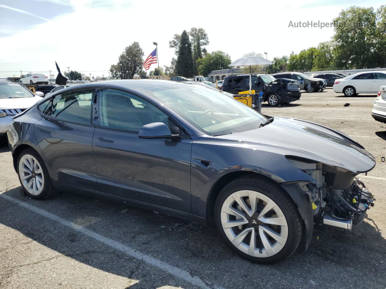 2022 Tesla Model 3  Gray vin: 5YJ3E1EA5NF203786