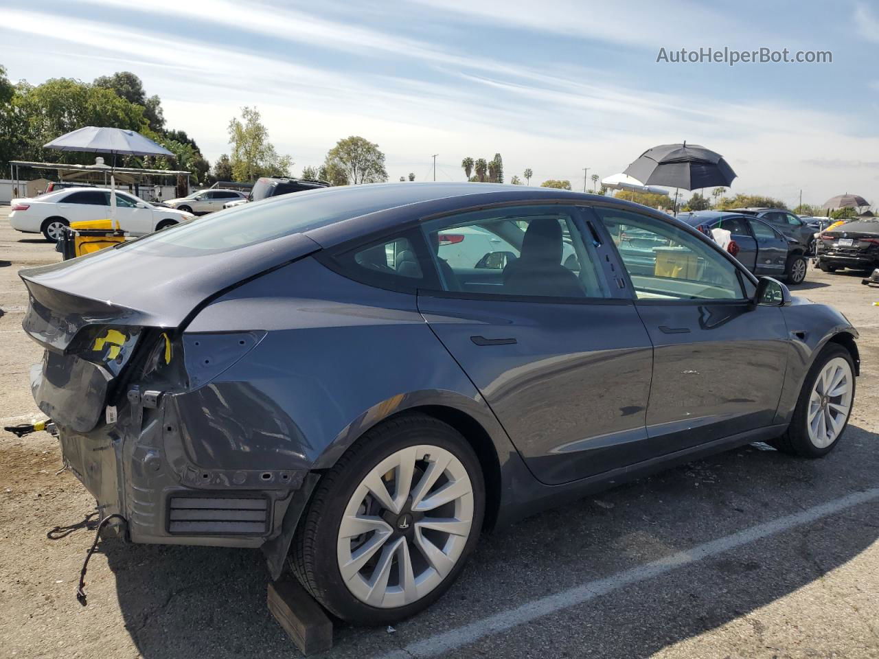 2022 Tesla Model 3  Gray vin: 5YJ3E1EA5NF203786