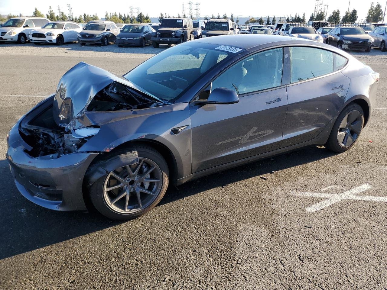 2022 Tesla Model 3  Gray vin: 5YJ3E1EA5NF349377