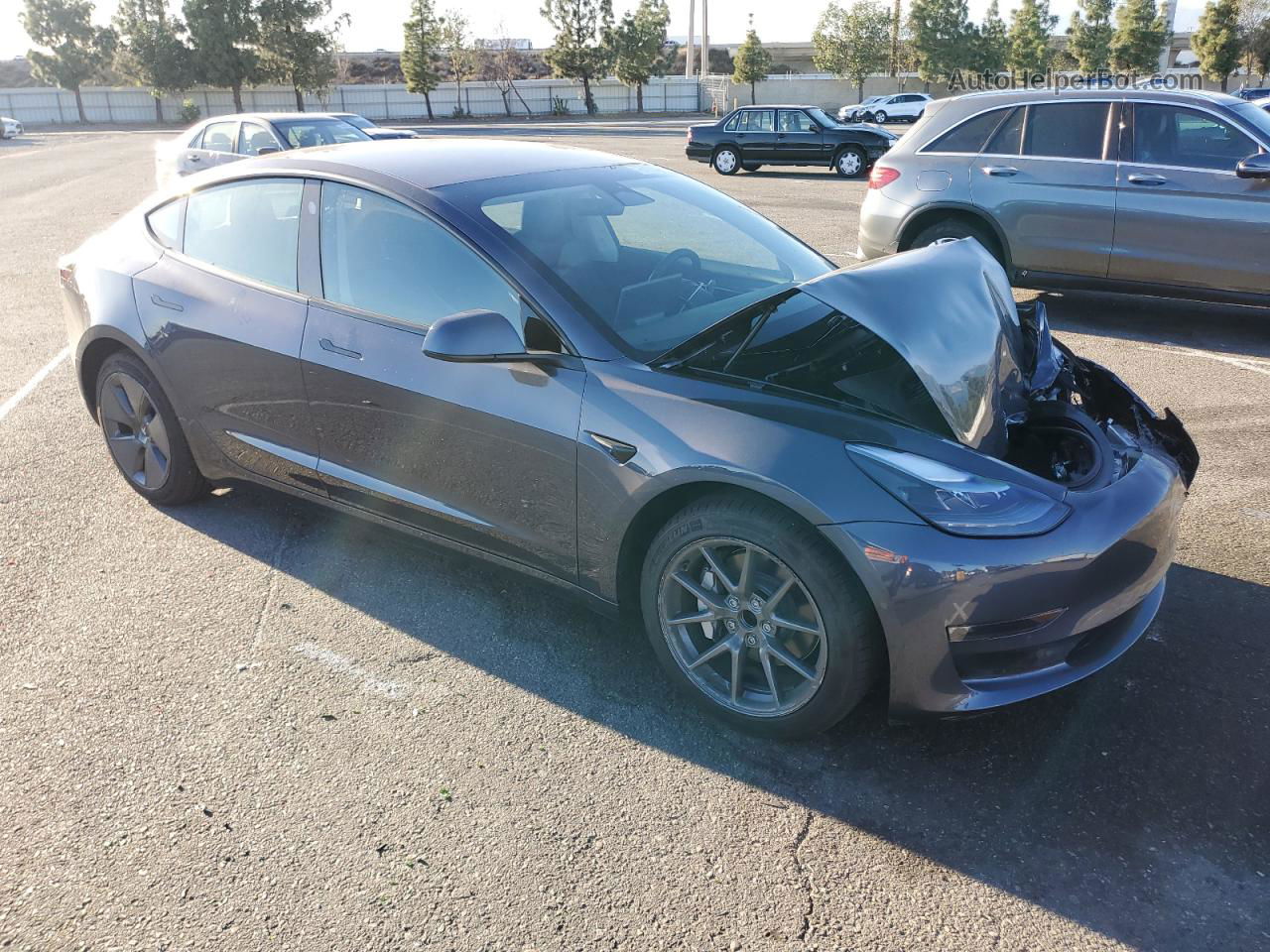 2022 Tesla Model 3  Gray vin: 5YJ3E1EA5NF349377