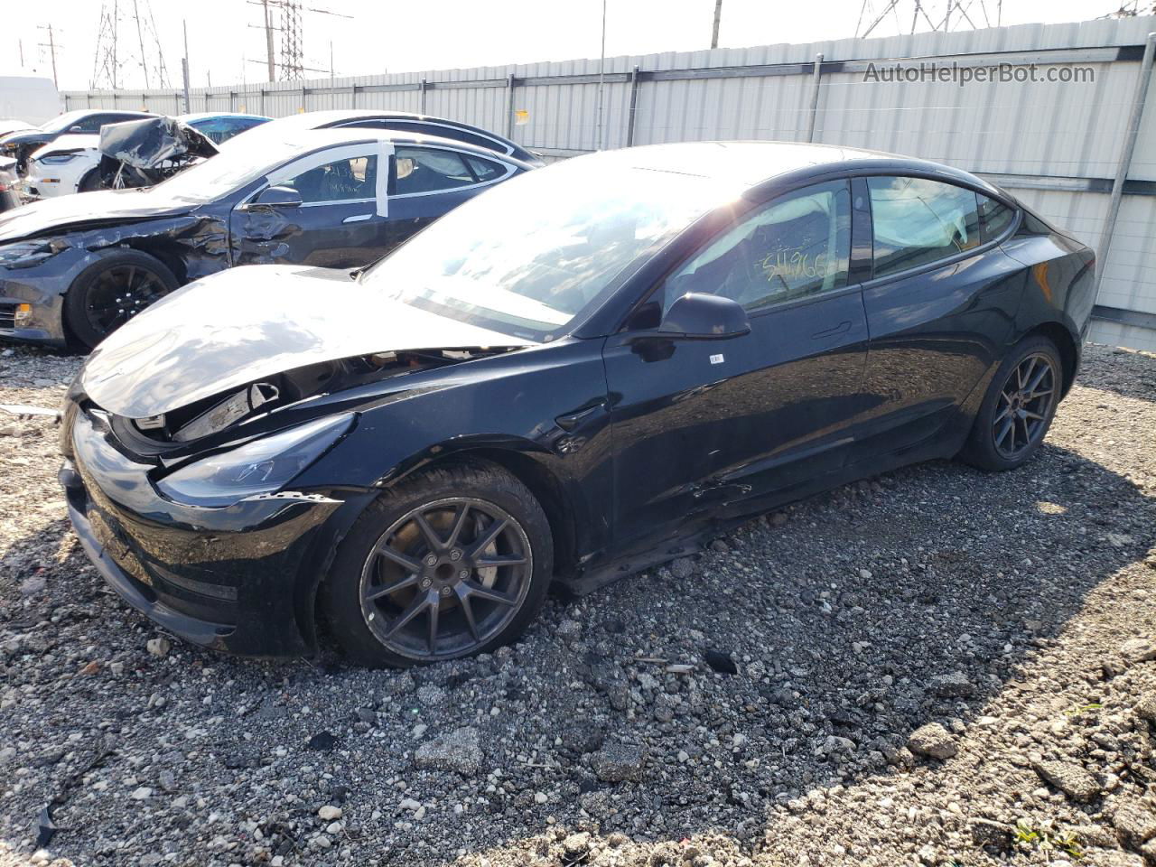 2022 Tesla Model 3  Black vin: 5YJ3E1EA5NF372366