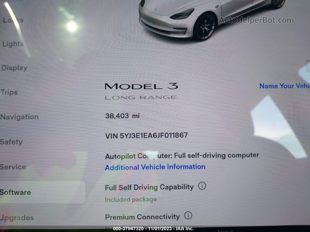 2018 Tesla Model 3 Mid Range/long Range Белый vin: 5YJ3E1EA6JF011867