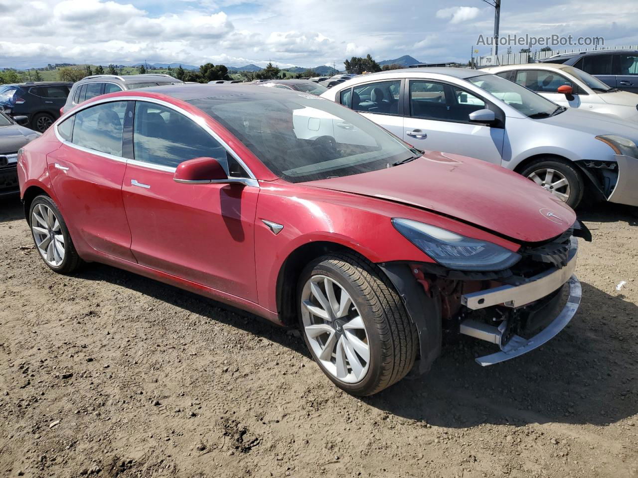 2018 Tesla Model 3  Red vin: 5YJ3E1EA6JF012212