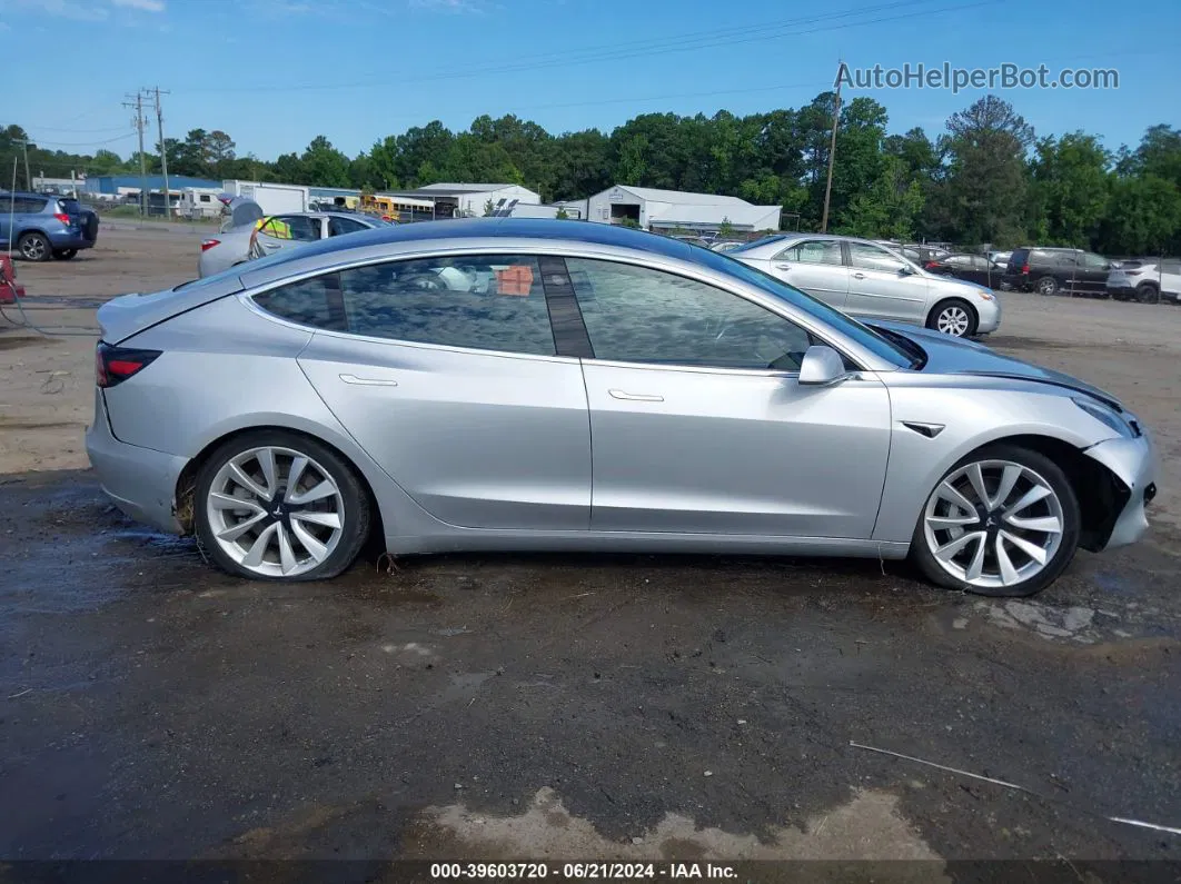 2018 Tesla Model 3 Long Range/mid Range Silver vin: 5YJ3E1EA6JF013506