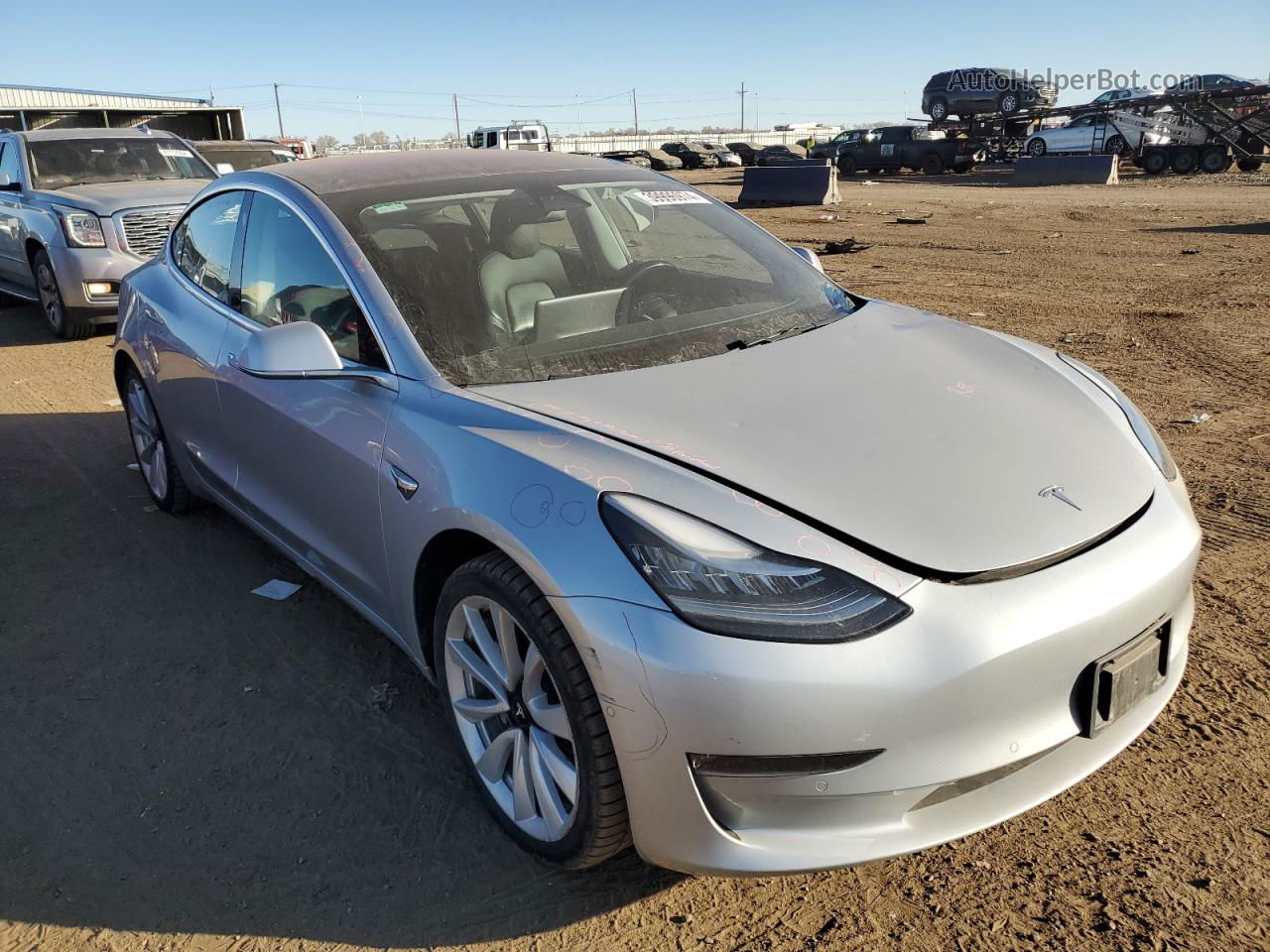 2018 Tesla Model 3  Серебряный vin: 5YJ3E1EA6JF015336