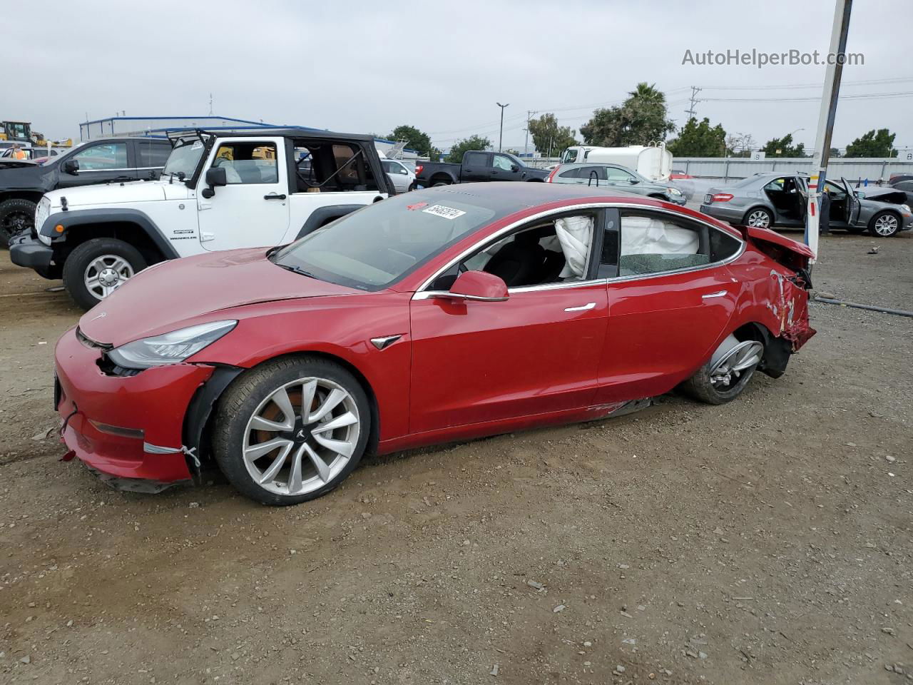 2018 Tesla Model 3  Red vin: 5YJ3E1EA6JF018107