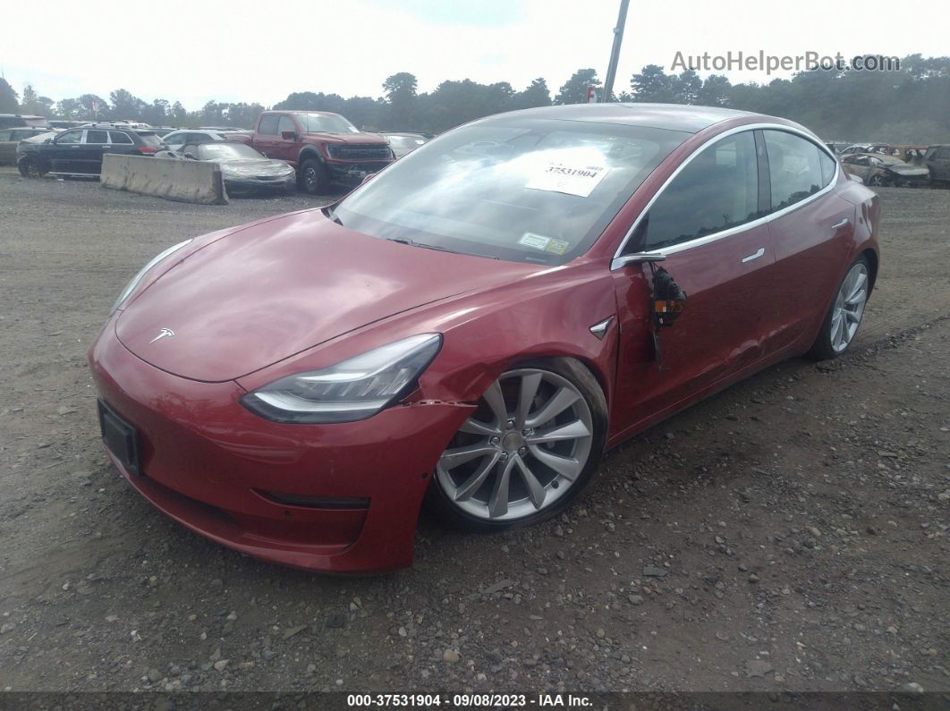 2018 Tesla Model 3 Range Battery Red vin: 5YJ3E1EA6JF027552